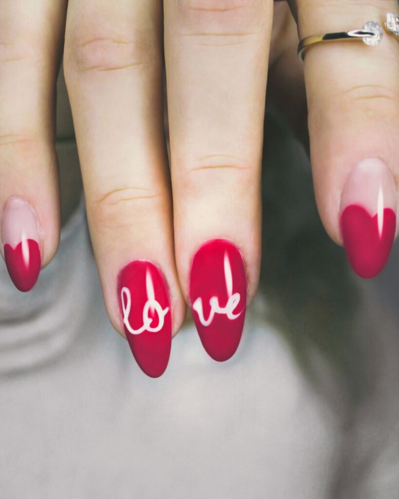 red heart nail designs
