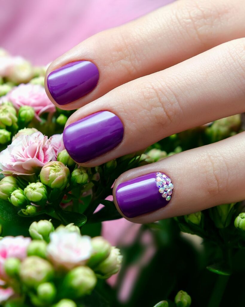 short purple nails