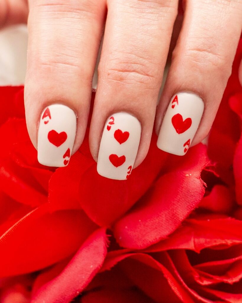 valentine heart nails