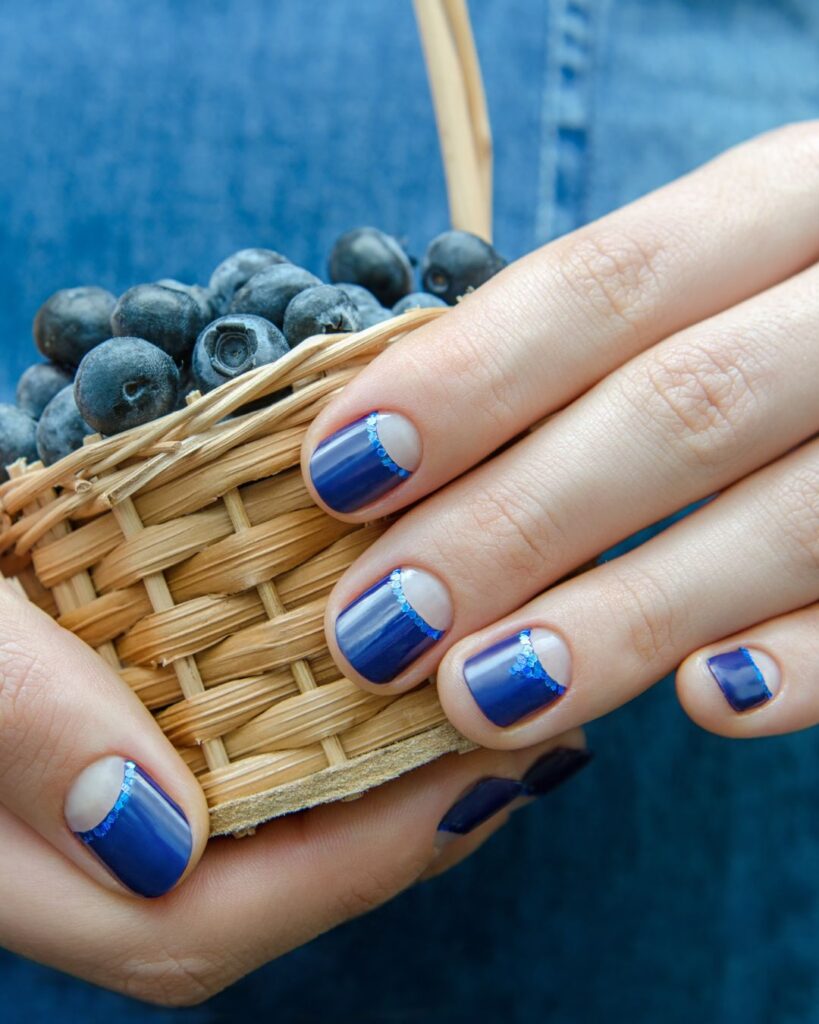 valentine nails blue